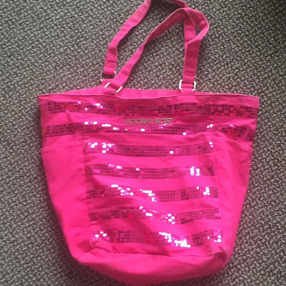 Victoria Secret Pink Sequins Spacious Beach Tote
